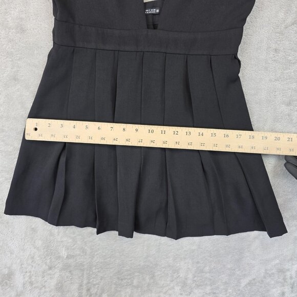 Zara Mini Dress Womens Small Deep V Neck Pleated Skirt Sleeveless NWT Party - Picture 5 of 10
